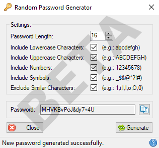 Random Password Generator Plugin v0.9.6.1